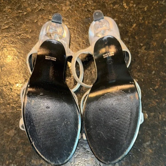 Mootsies Tootsies Silver Strappy Clear Heels - Picture 5 of 7